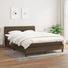 Box Spring Bed with Mattress Dark Brown 140 X 200 Cm Fabric