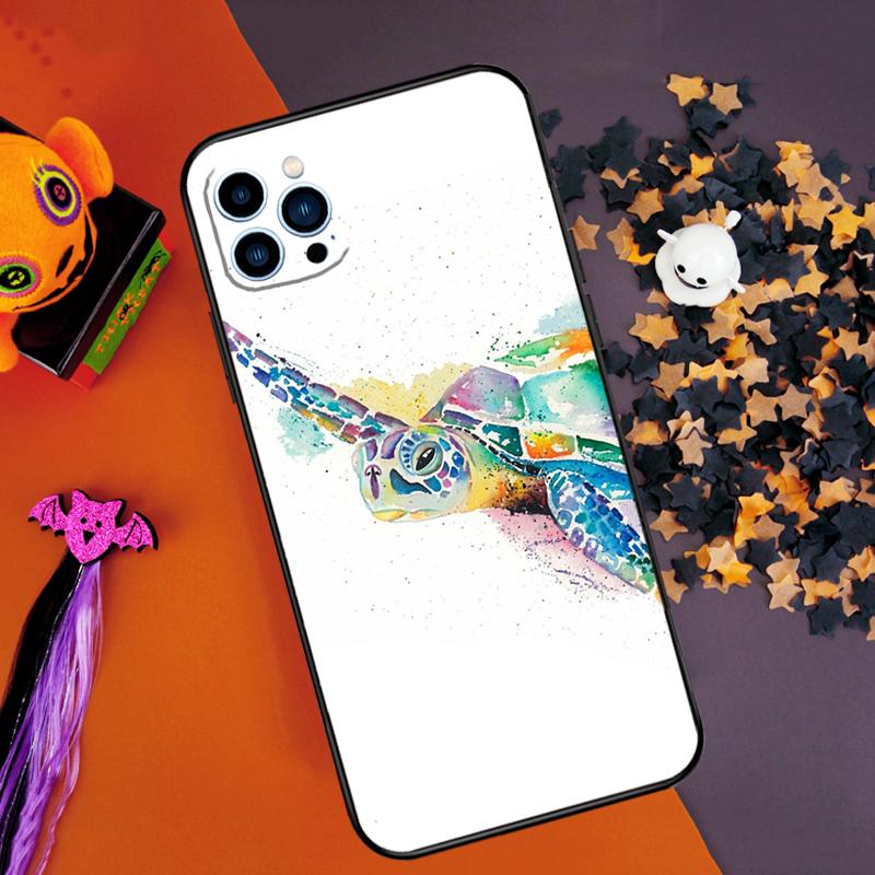 Cute Sea Turtle Bumper Case For iPhone 16 15 14 Pro Max 11 12 13 Pro Max Mini XR 16e 16 15 Plus Phone Cover