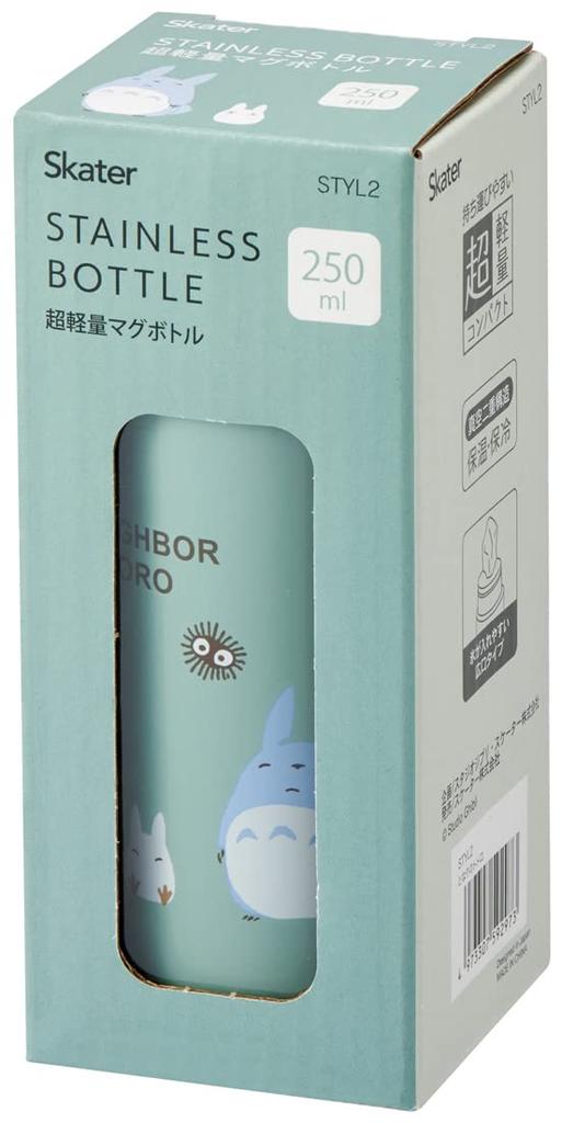 Skater 250ml Stainless Steel Water Studio Ghibli Neighbor Style Ultra-Lightweight Bottle, "My Totoro" 2-A