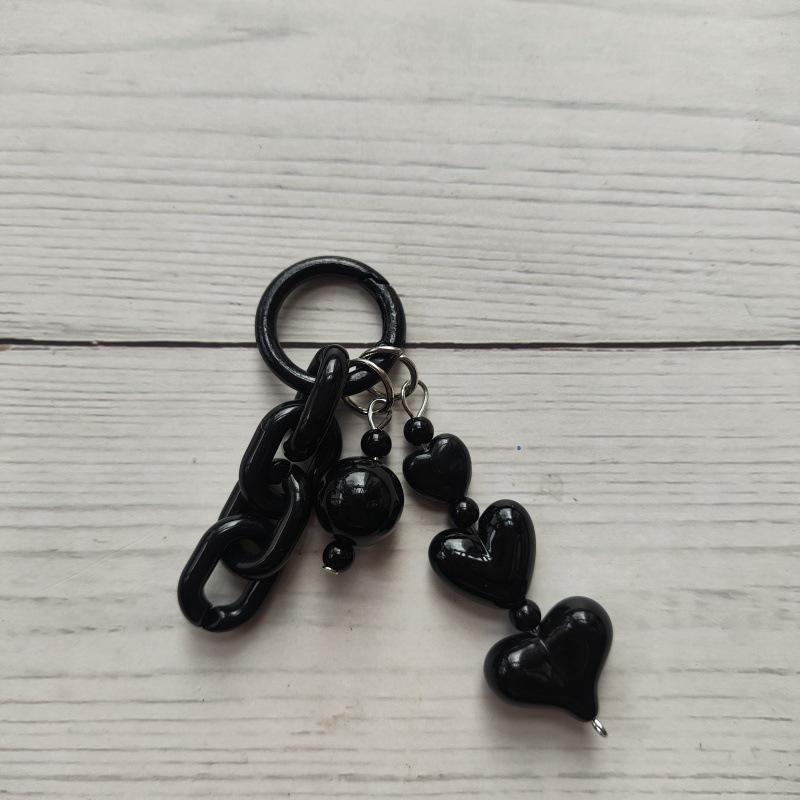 Korean Dongdaemun Heart Bow Keyring - Colorful Fashion Metal Chain Accessory