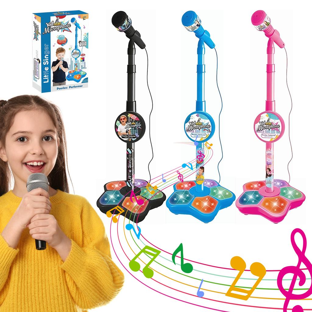 Kids Microphone with Stand Karaoke Song Machine Music Instrument Toys Brain-Training Educational Toys Birthday Gift for Girl Boy