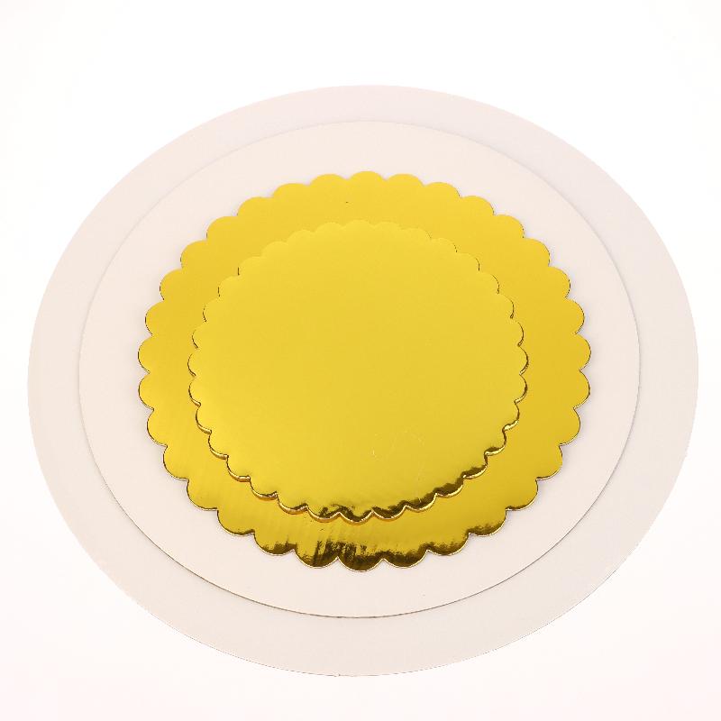 10 Pcs Cake Boards With White Golden Cake Rings, Cardboard With 6/8/10/12 Inch Cake Base, Suitable For Baking Cakes