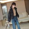 Niche design sense stand-up collar padded jacket for women early spring new retro fashion small cotton clothes