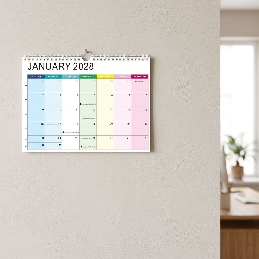 Jan. 2027 - June. 2028 English Calendar Holidays Marked Hanging Calendar Wall Calendar  Home