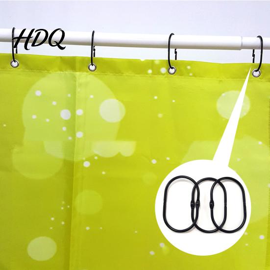 Hanger 12Pcs Coating Quick Curtain Rings Anti-rust Easily Shower Installation Glides Hooks Less Friction Bathroom