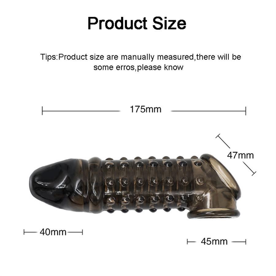 Penis Extender Sleeve Penise Enlargement Condoms Reusable for Adult Male Couple Reusable Condoms Spines Sex Studded