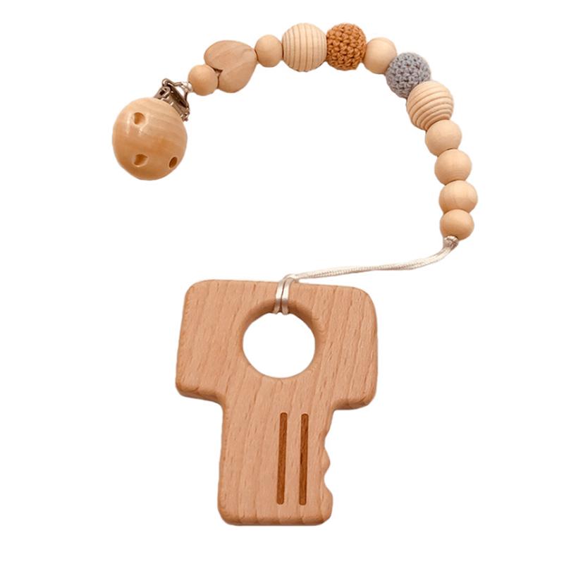 Buy Teether Wooden Toy Baby Teething Kid Wood Keychain Rattle AA at affordable prices — free