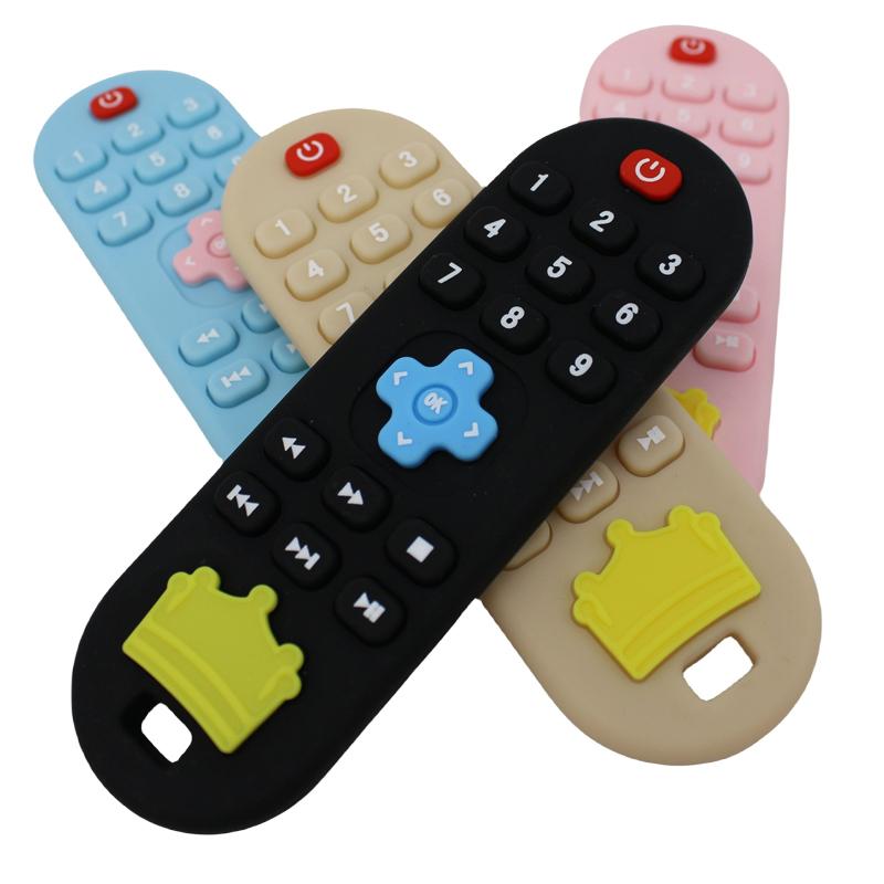 Infant remote control teether baby anti-eating hand teething stick cartoon soothing toys cognitive plaything