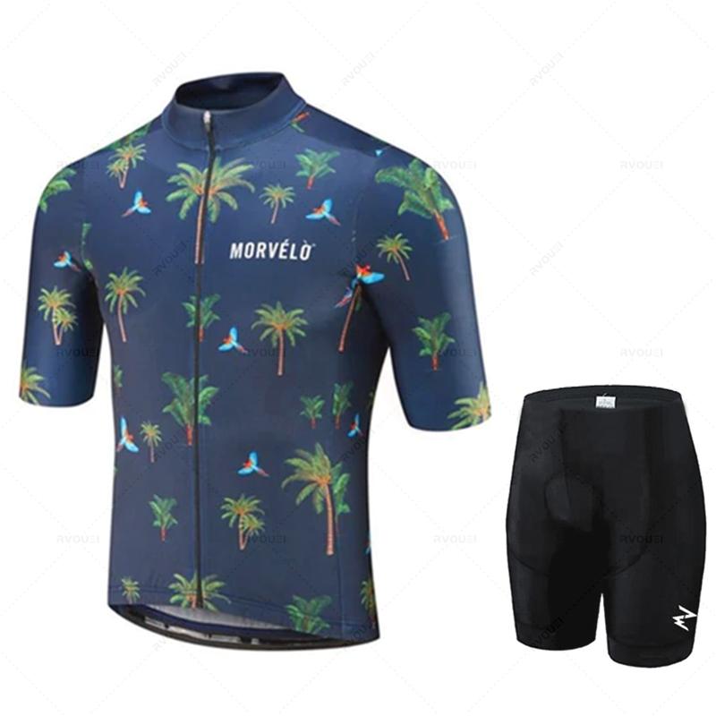 Morvelo-Radtrikot-Set für Herren, Anti-UV-MTB-Fahrradset, Fahrradanzug, Pro-Team-Rennuniform, Ciclismo-Kleidung, Sommer, 2024