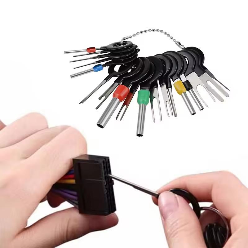 Car Terminal Ejector Kit Pin Removal Tool Set Automotive Electrical Stylus Wire Puller Tool Crimp Connector Extractor 11Pcs