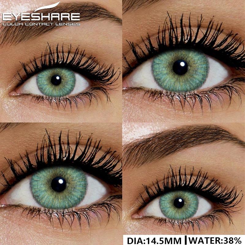 14.5mm Natural Brown Color Contact Lenses 1 Pair Soft Comfort Yearly Use Blue Eye Lenses Gray Pupils Lens Green Contact
