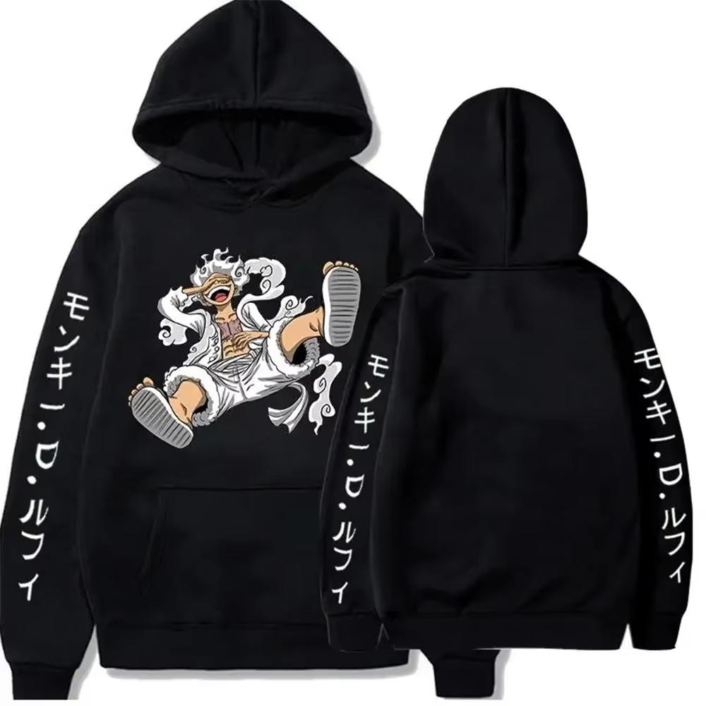 

Anime Hoodies for Men ONE PIECE Gear Fifth Fear Luffy Sun Gold Pullover Cotton Hooded Streetwear Sweatshirts S