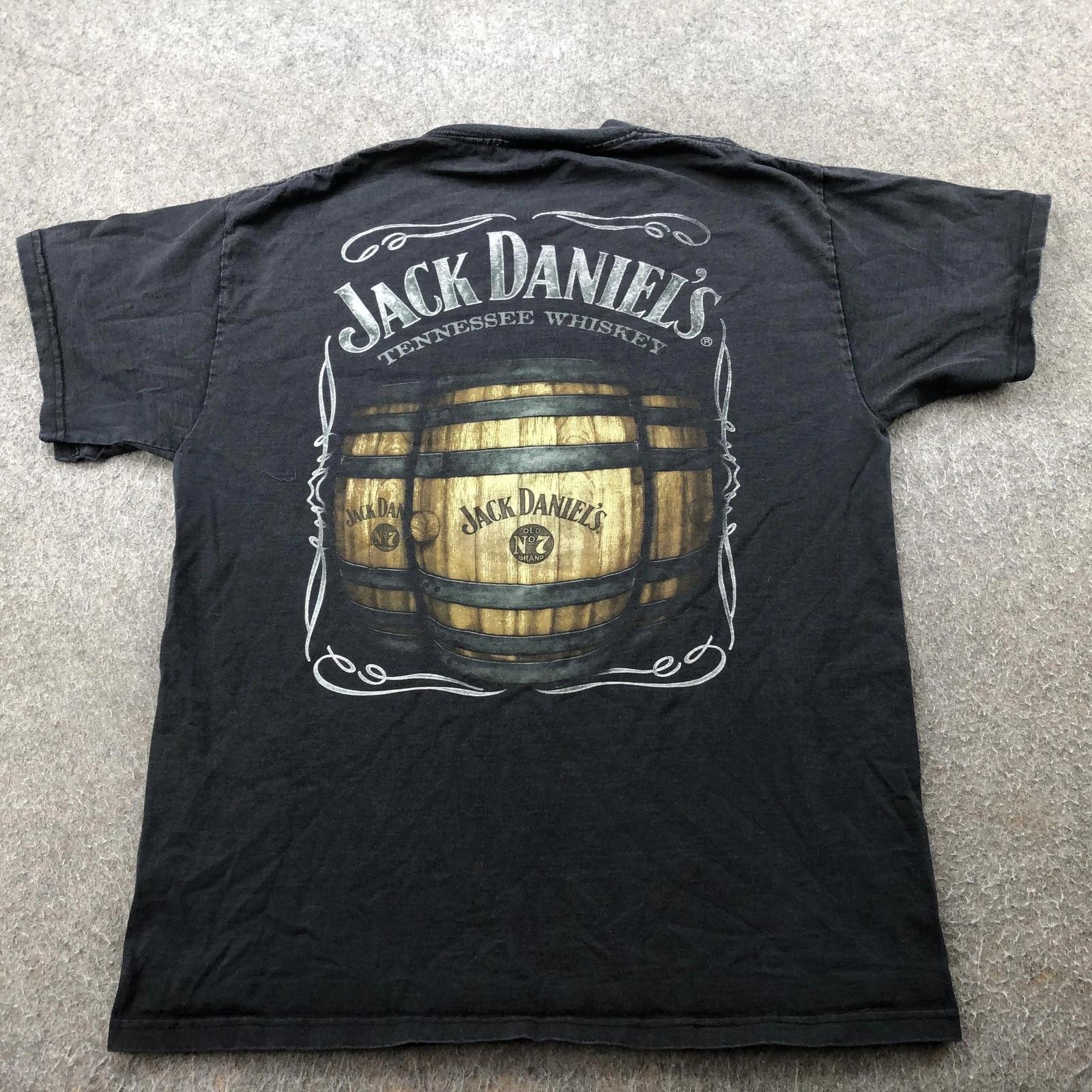 Винтажная мужская футболка Jack Daniels, размер M, с графическим принтом, бочки виски Tennessee, 2007 M