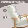 Rocking Chair Fabric Upholstery In Velvet Look Ergonomic Backrest 120 Kg Load Capacity 65B X 90T X 98H Cm Cream White