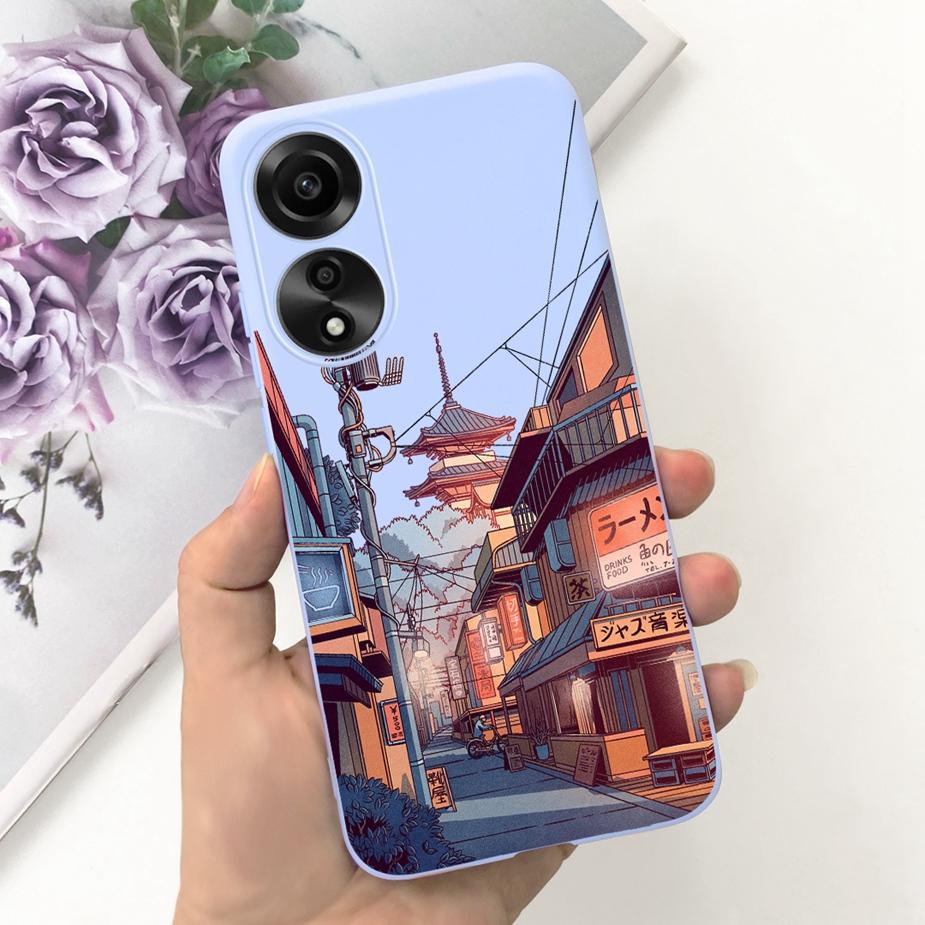 For Oppo A78 4G Case CPH2565 Cute Dinosaur Cartoon Painted Cover Soft Silicone Phone Case For Oppo A78 A 78 OppoA78 4G 5G Fundas