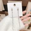 Korean Temperament Long Pendant Pearl Tassel Line Dangle Earrings for Women Wedding Party Daily Wear Jewelry Accessories Gifts