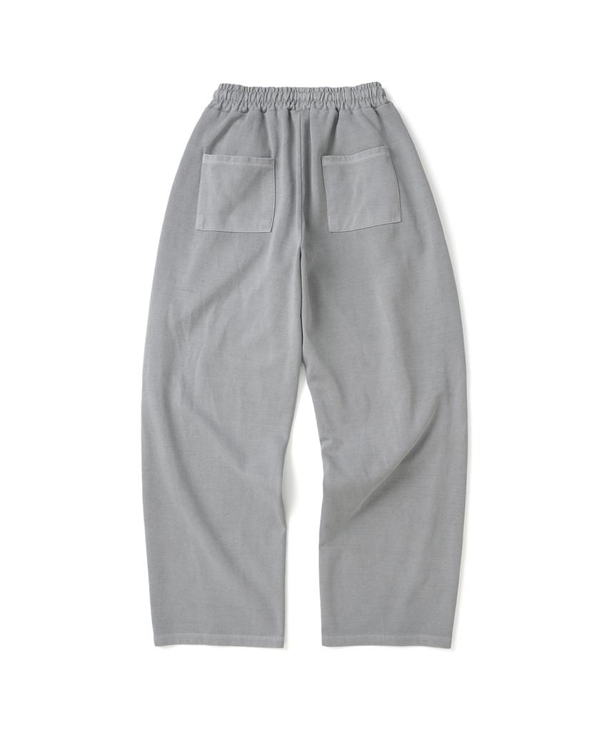 KNITTED Pigment Curved Training Pants Stone Grey
