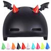 Short Devil Horns Stickers Helmet Decoration Motorcycle Bicycle Helmet Styling Headwear Devil Wings Decor Helmet Amagi