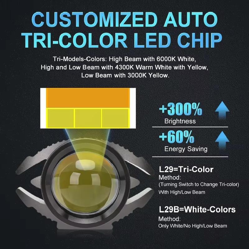 Motorcycle Light For Motorbike Off-road 4X4 Front Auxiliary 12000lm 6000k/3000k Super Bright Mini Driving Led Lights Headlight