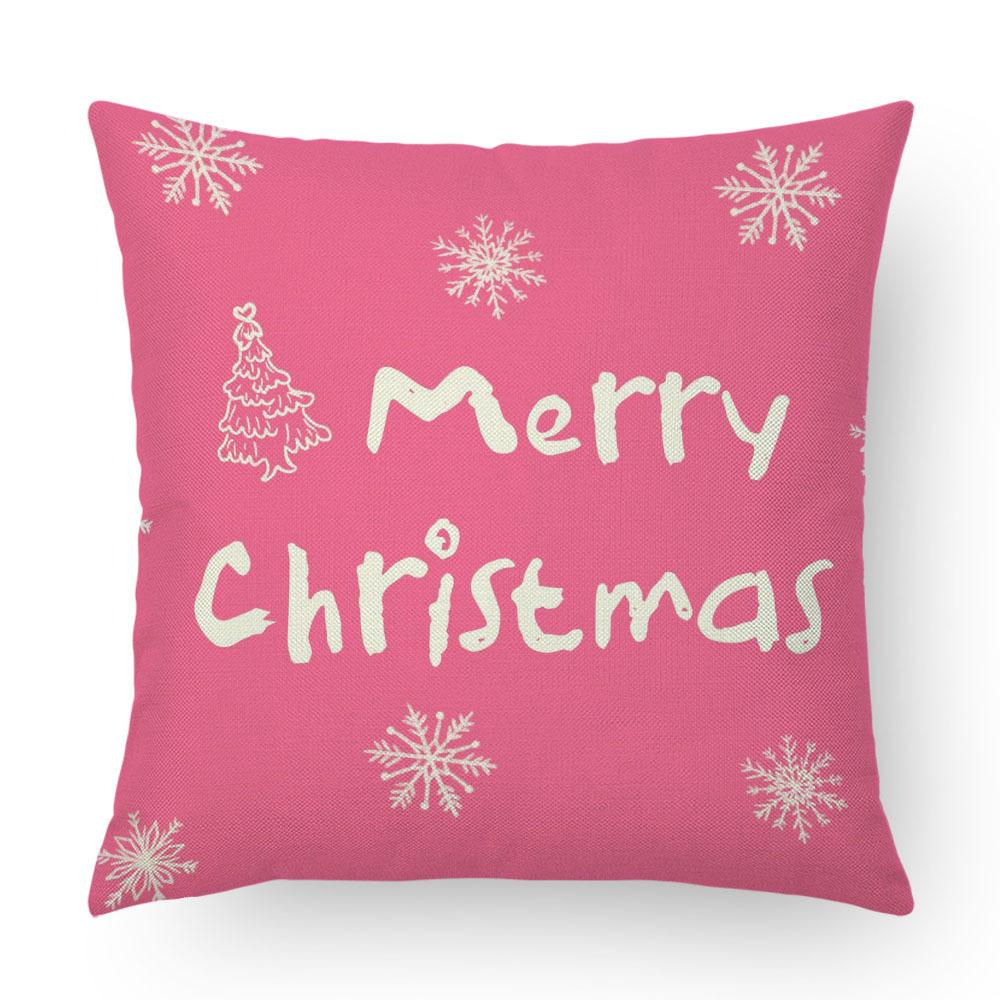 Christmas Imitation Linen Pillow Case Home Decoration Pillow Four-piece Set Sofa Cushion Cover Bedroom Pillow