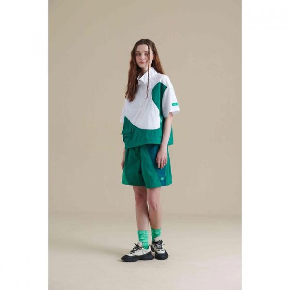 Bbc Earth Diagonal Stitch Half Pants 4 Part  Green 070