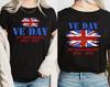 VE Day T Shirt Printed UK Flag With Poppies 80th Anniversary 1945-2025 Women Top
