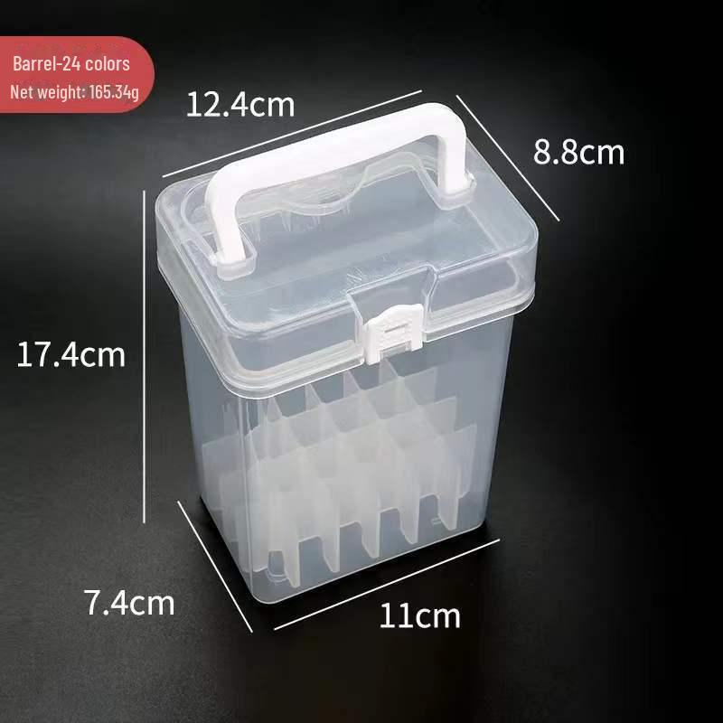 80-Color Portable Marker Pen Storage Box with Transparent Base
