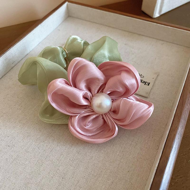 

Сетчатые цветы резинки для волос для толстой кишки женские корейские жемчужины высококачественные модные резинки для хвостика аксессуары для волос для девочки