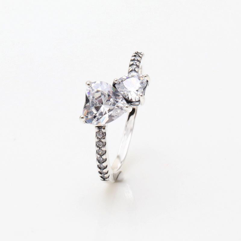Goldener Glänzender Doppelherzring - Eleganter Modischer Herz zu Herz Liebesring, Perfektes Muttertagsgeschenk