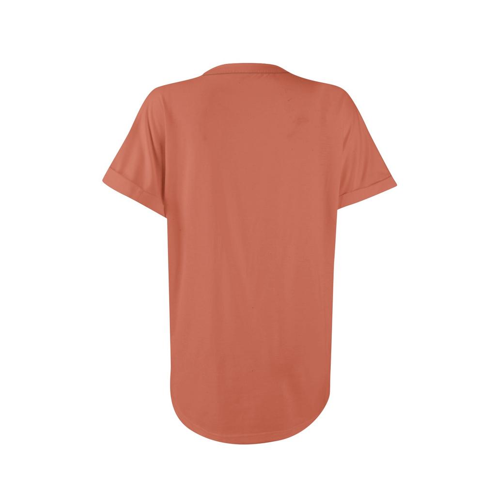 Women's Casual Fashion Round Neck Rolled Hem Short Sleeve Floral Top