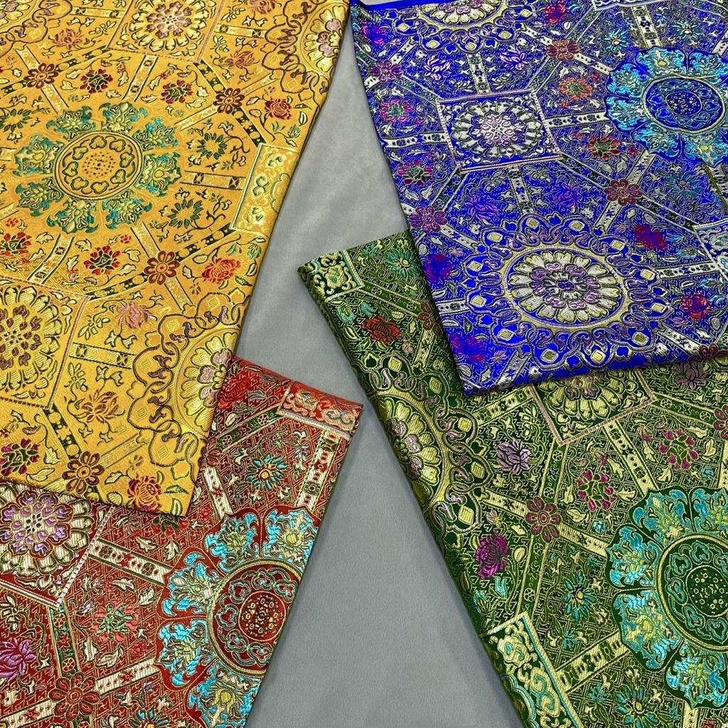 Jacquard Brocade Fabric Damask Chinese Style Cheongsam Mongolian Robe Tibetan Robe Buddhist Costumes DIY Handmade