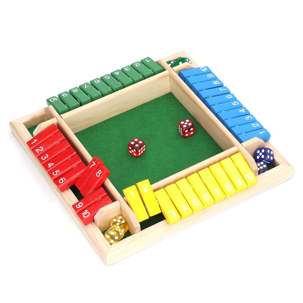 Wooden Dice Board Game Home Pub Holiday Party 4 Players Family Table Math Games for Adults Kids
