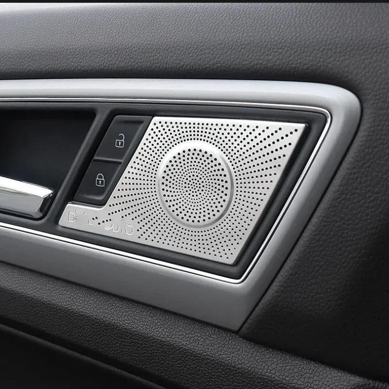 For VW Volkswagen Atlas Teramont 2017- Interior Speaker Cover 4 Door Loudspeaker sound Pad Trim door handle bowl cover