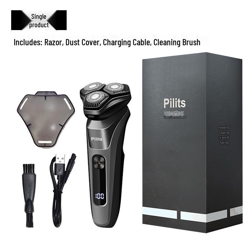 5080 Digital Display Triple-Blade Floating Electric Razor for Car - Waterproof & USB Rechargeable