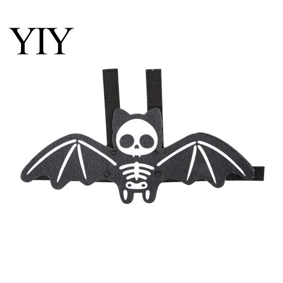 Creative Dog Cat Halloween Suit Pet Bat Wings, Cute Costume, Skeleton Wings Attractive Holiday Apparel with Bells, Festive for Cats Dogs Cosplay Party