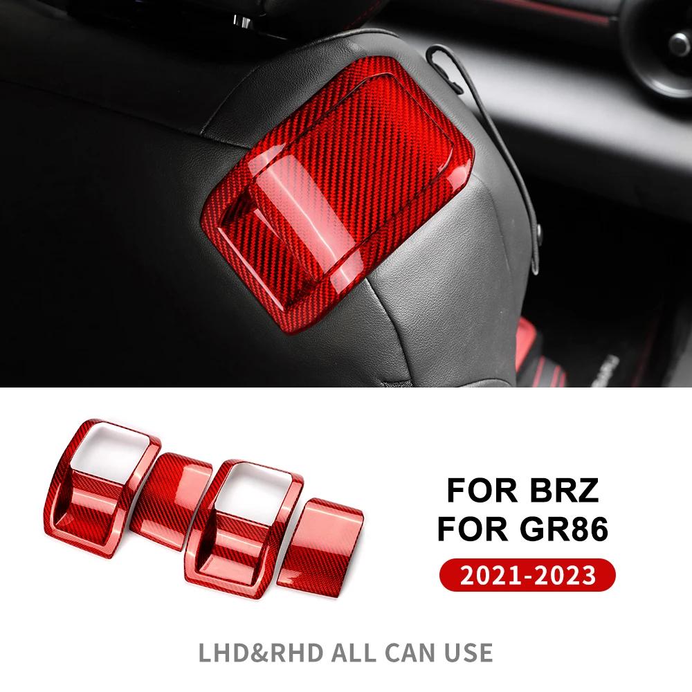 For Subaru BRZ Toyota GR86 2021 2022 2023 2024 Real Hard Carbon Fiber Sticker RHD LHD Car Seat Rear Handle Frame Interior Trim