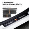 For Abarth Car Door Sill Scuff Plate Decor Carbon Fiber Stickers FIAT 500 FR Stilo Doblo Tipo Lancia Musa Grande