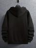 Men's Heavyweight Hoodie - Thick Winter Pullover Sweatshirt, Black Hooded Sweater for Cold Weather