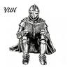 Creative Resin Statue Medieval Knight Book Nook Statue, 3D Printed Armored Reading Bookend Figurine, Retro Gothic Bookshelf Ornament for Study Office,
