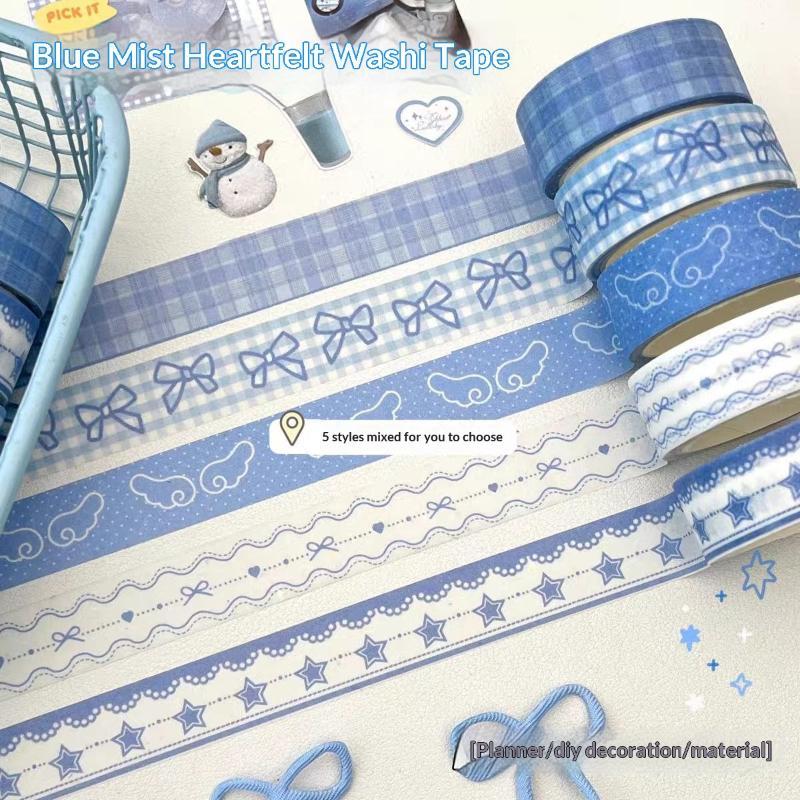 Wing Bow Grid Themed Decorative Tape Set 2/3Pcs INS Style Cute Adhesive Tapes for Journaling Gift Packing DIY Handcrafts
