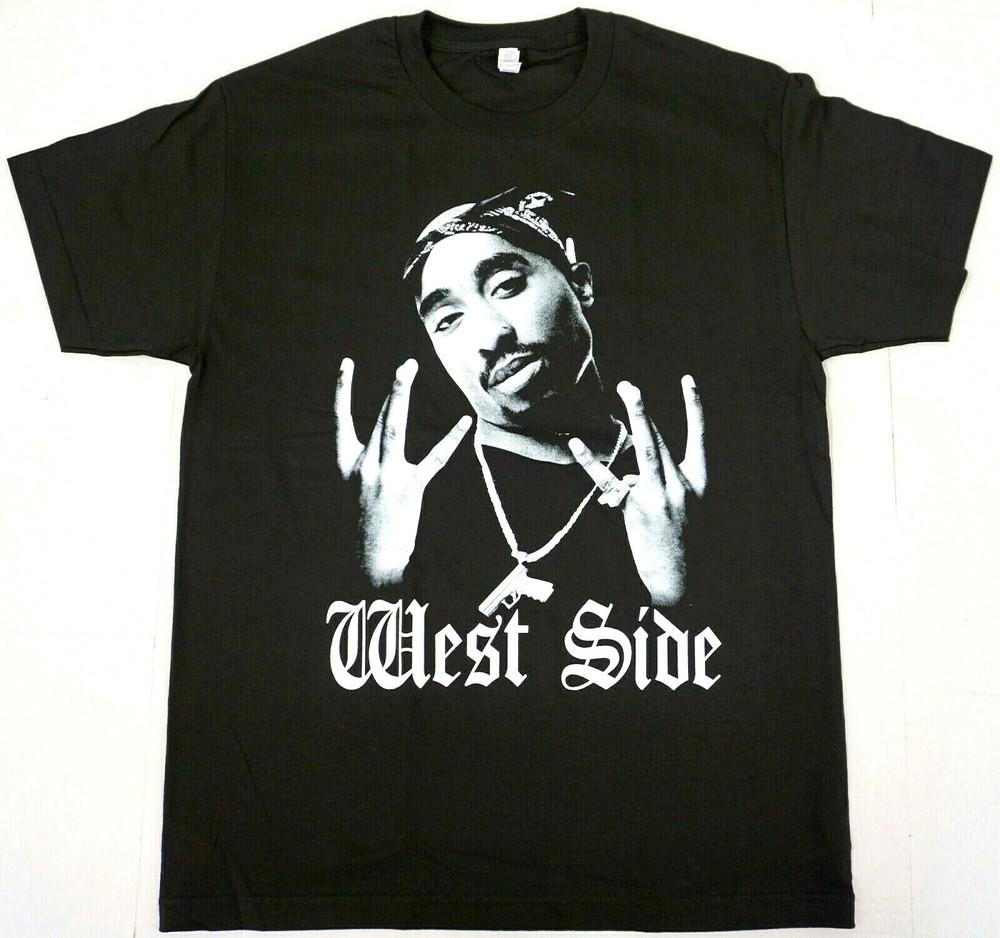 Футболка 2Pac ТУПАК ШАКУР West Side Рэп Хип-Хоп Футболка Мужская 100% Хлопок Новая Унисекс Футболка XL