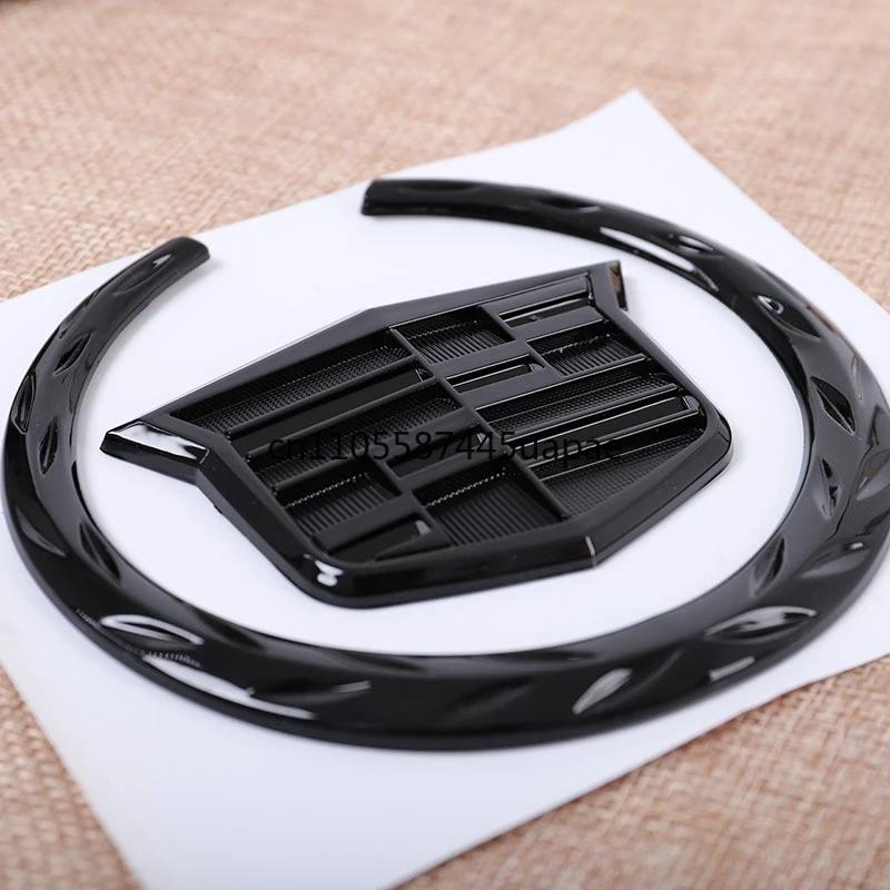 Car Rear Trunk Boot Front Head Grille Badge ABS Plastic Chrome 3D Logo Emblem for Cadillac SRX ATS XTS Auto Sticker Accessories