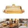 Glass Butter Dish Lid Included Elegant Plate for Butter Storage and Snacks Serving Practical Kitchen Tool