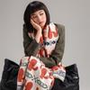Imitation Cashmere Scarf Women'S Nordic Style Decoration Warm Dual-Purpose Double-Sided Shawl Creative Printing Fringed Scarf