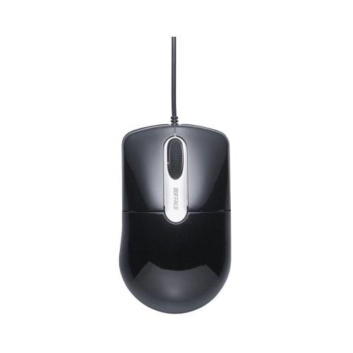 BUFFALO Wired Optical Mouse Quiet/3 Buttons/M Size Black BSMOU27SMBK