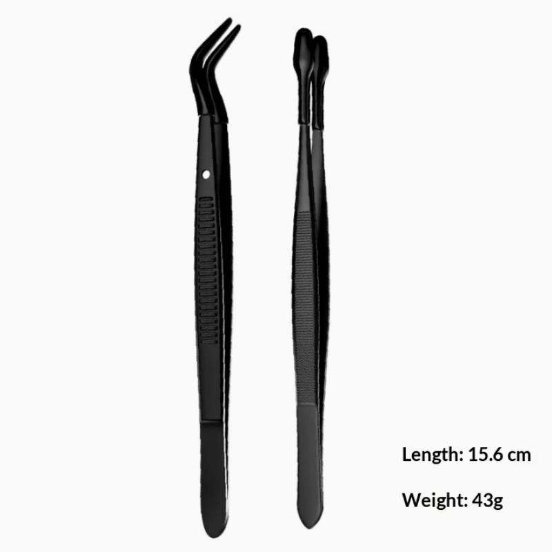 2/3/5Pcs Tweezers With Rubber Tips Stamp Clip False Eyelash Tweezers Rubber Pvc Flat Tip Bent Tip Tweezers Clamping Tool