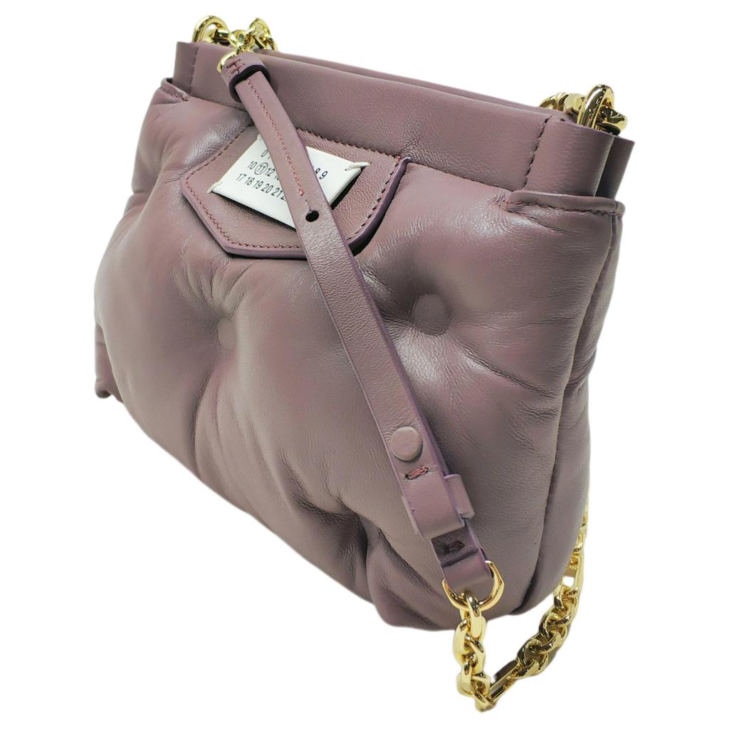 Maison Margiela Digital Logo Chain Shoulder Strap Lambskin Crossbody Bag Women bags Red-Brown S56WF0161P4300T5071