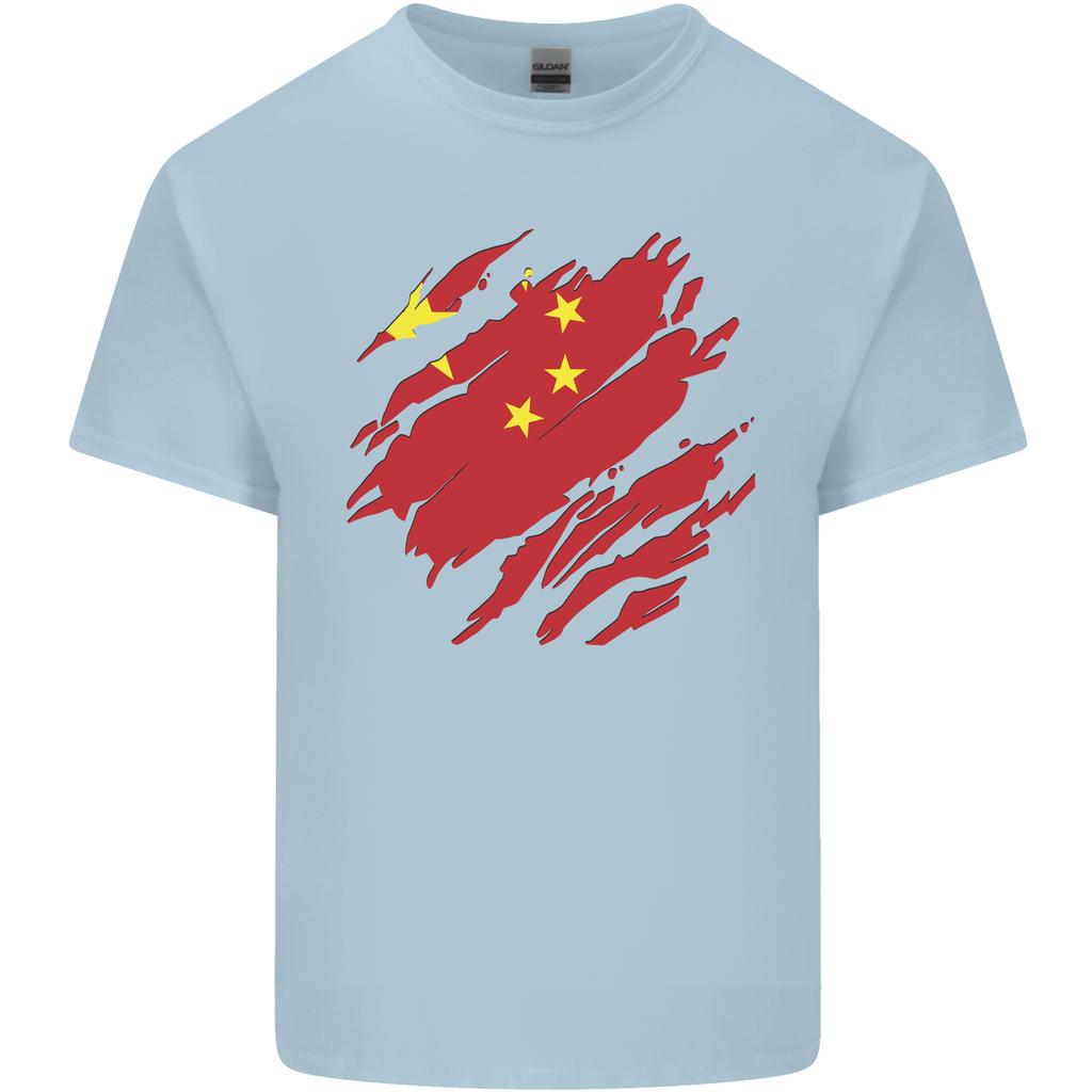 Torn China Flag Chinese Day Football Unisexs Light Cotton Tshirt