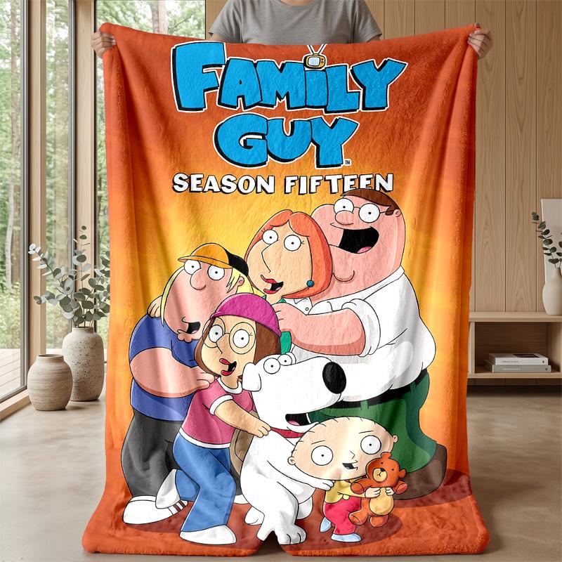 Family Guy Theme Blanket Soft Flannel Blanket Plush Throw Blanket Cozy Sofa Bed Blanket for Home Decor