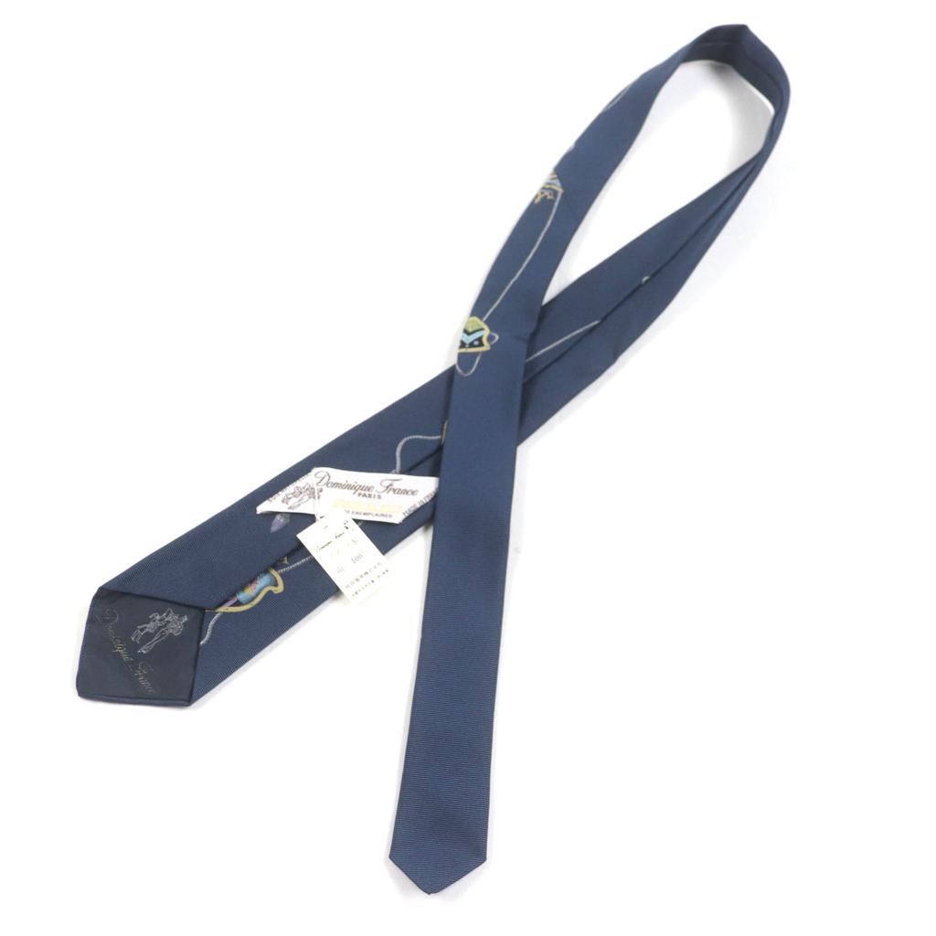 Makellose Dominique France Krawatte Ecusson Marineblau Seide Herren 6418 Gebraucht